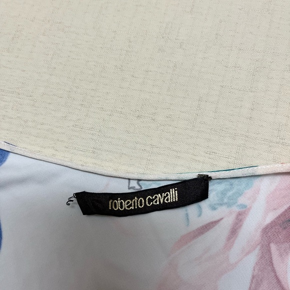 Roberto Cavalli size 2 (IT sz 38) tropical bird printed sleeveless top - Picture 7 of 15